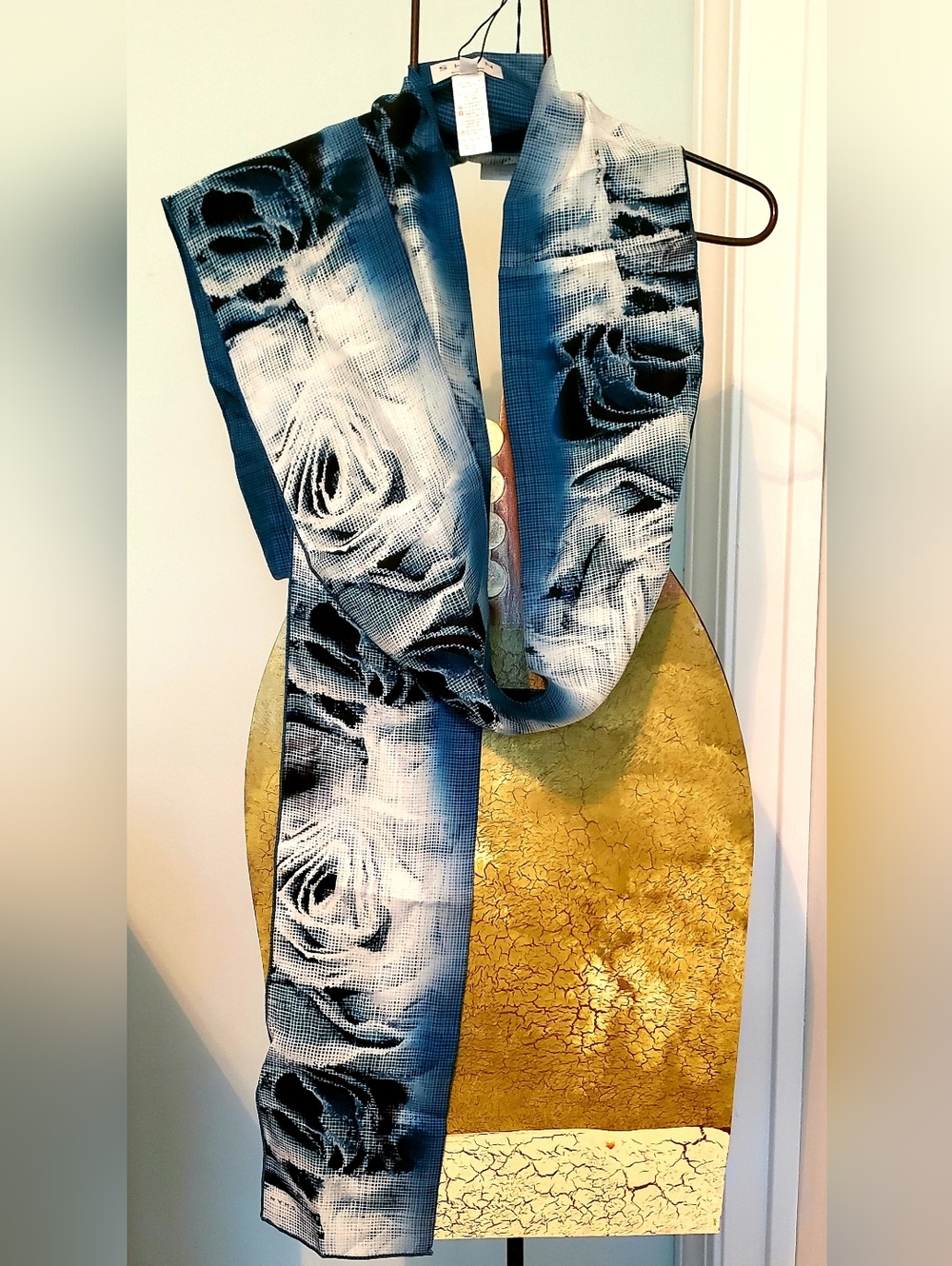SHAN-CA Luxury Silk Scarf, Elegant Design, New With Tags